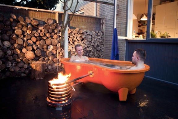 Portable Wood-Burning Hot Tub for 2: Dutchtub Loveseat