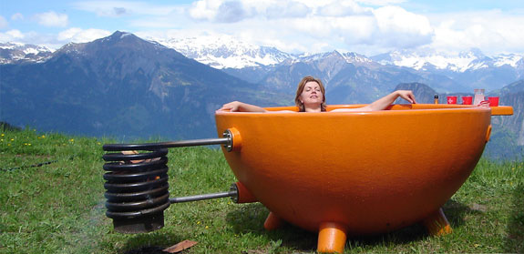 Luxury Camping: The Dutchtub portable wood burning spa