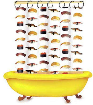 Non-Edible Sushi Products: Sushi Shower Curtain