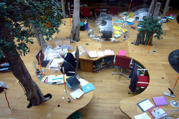 Unusual Office Architecture: A Table Through the Forest