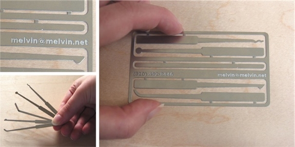 Useful, Unusual Business Cards: Lock Pick Business Cards