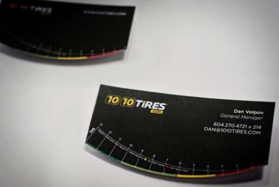 Useful, Unusual Business Cards: Tire Tread Checker