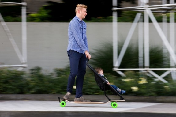 Review of the Longboard Stroller: Skateboard plus stroller